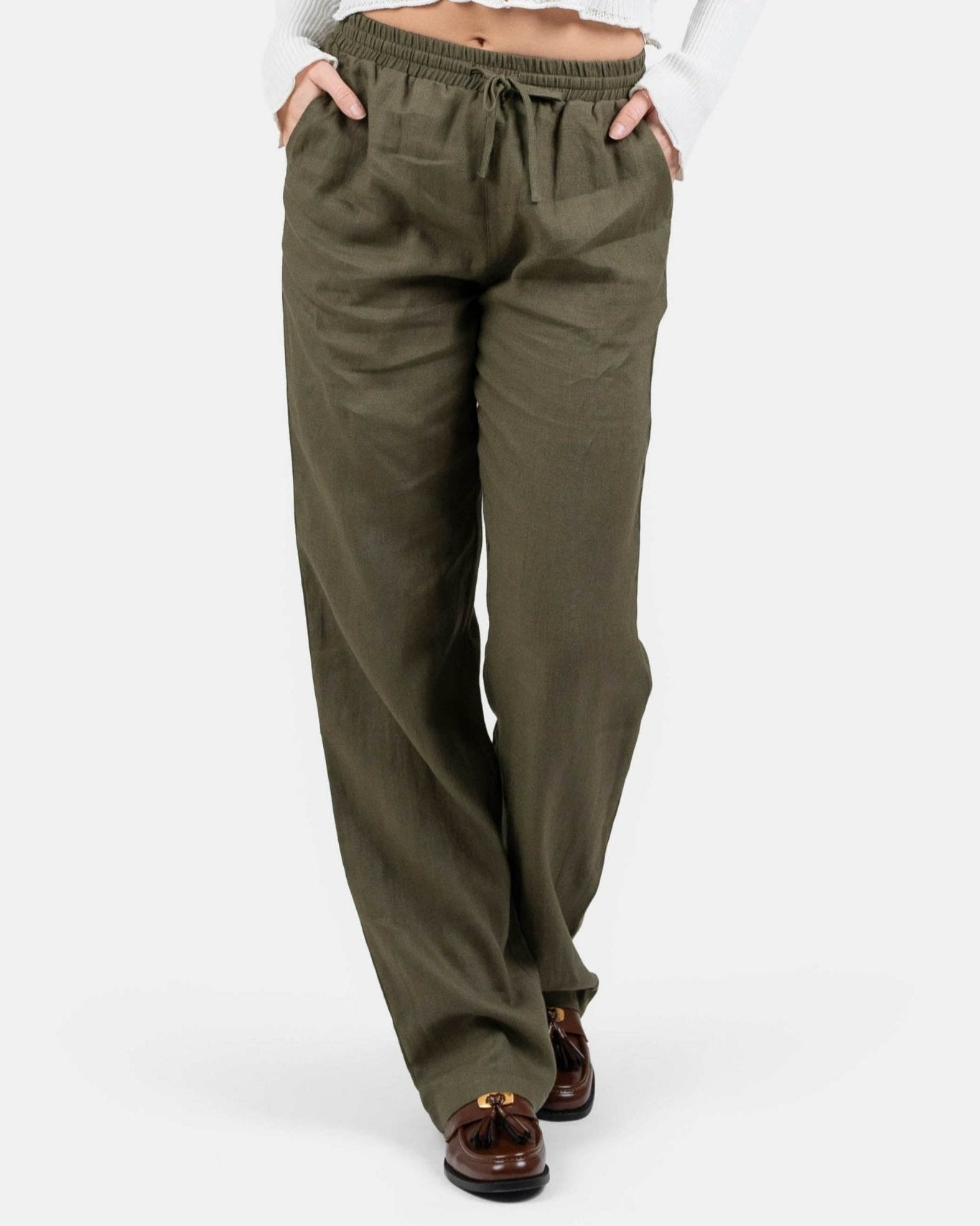 Hørbukser Højtaljede Army | Skagen - clothing.dk